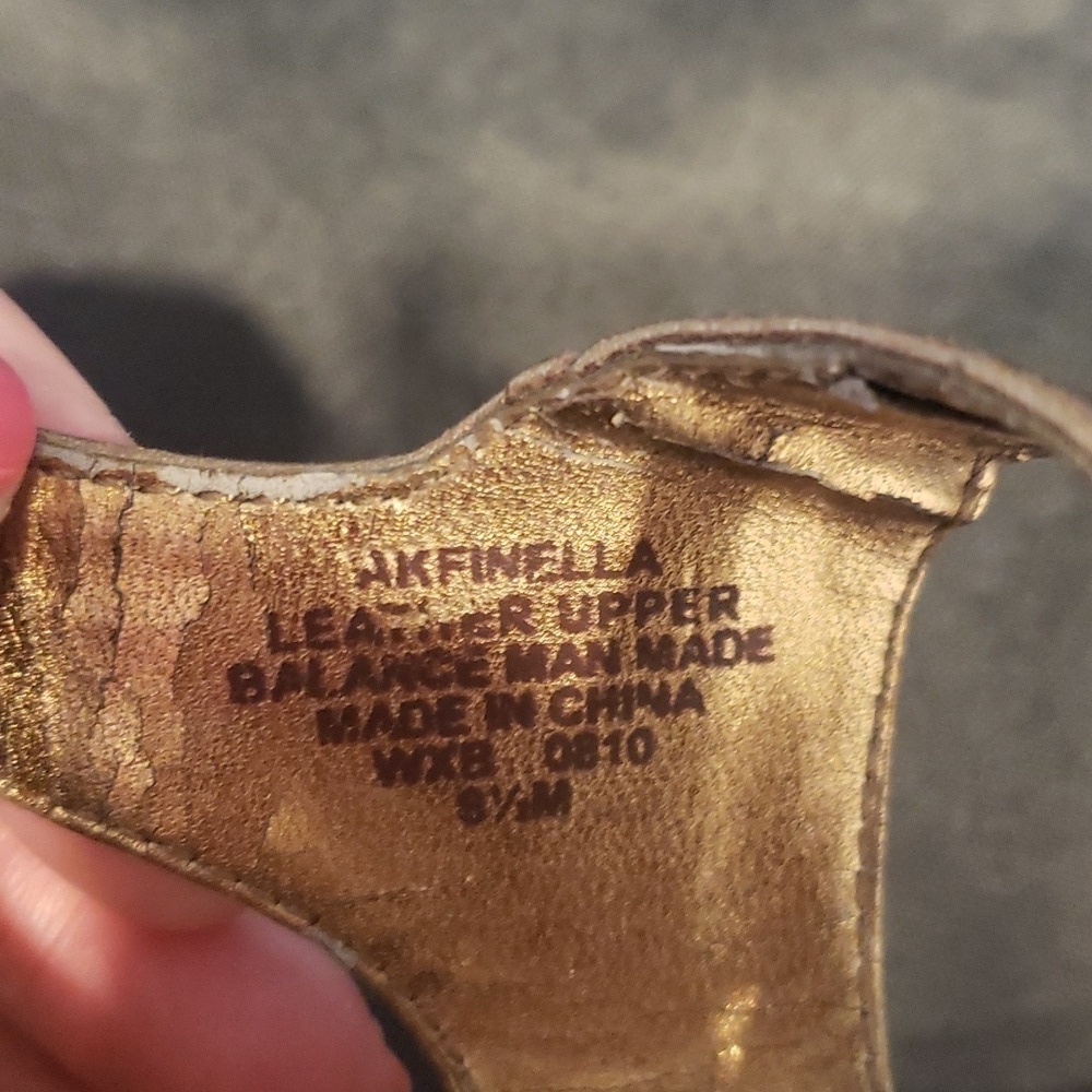 Anne Klein Finella cork heeled sandal in bronze - Picture 3 of 11